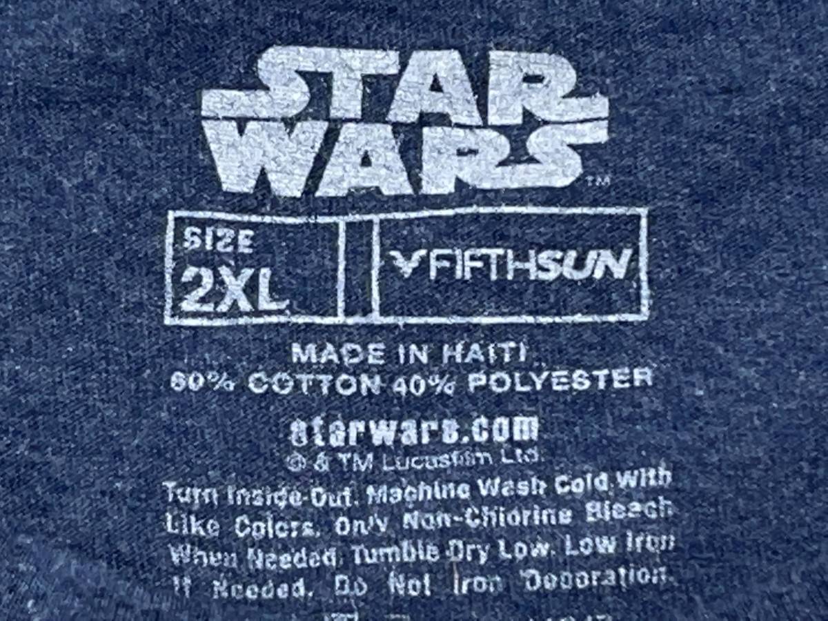 ☆送料無料☆ STAR WARS スターウォーズ USA直輸入 古着 半袖 ロゴ Tシャツ メンズ 2XL 大きいサイズ ネイビー トップス 中古 即決_画像8