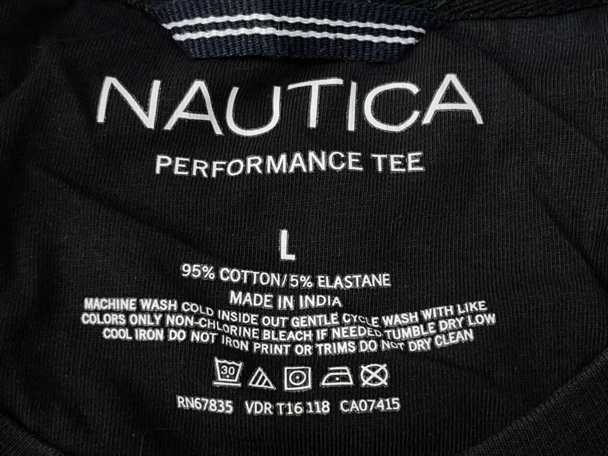 ☆送料無料☆ NAUTICA ノーティカ USA直輸入 古着 PERFORMANCE TEE 半袖 ロゴ Tシャツ メンズ L ブラック トップス 中古 即決_画像8