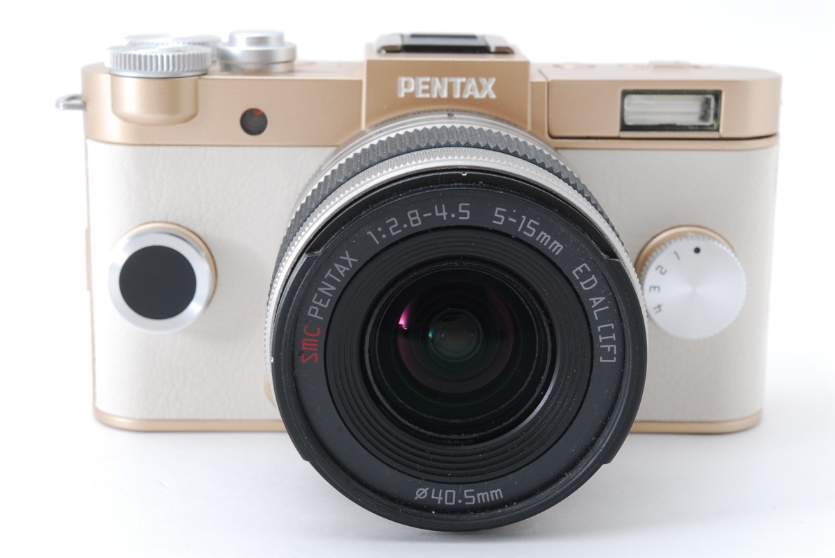 美品 PENTAX ミラーレス一眼 Q-S1 ズームレンズキット [ 02 ゴールド