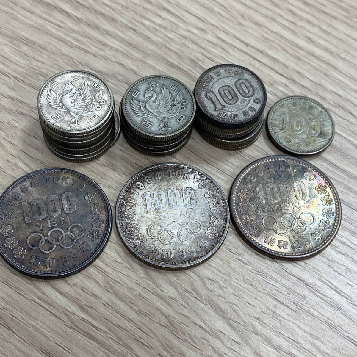 鳳凰　旧100円銀貨　3枚セット