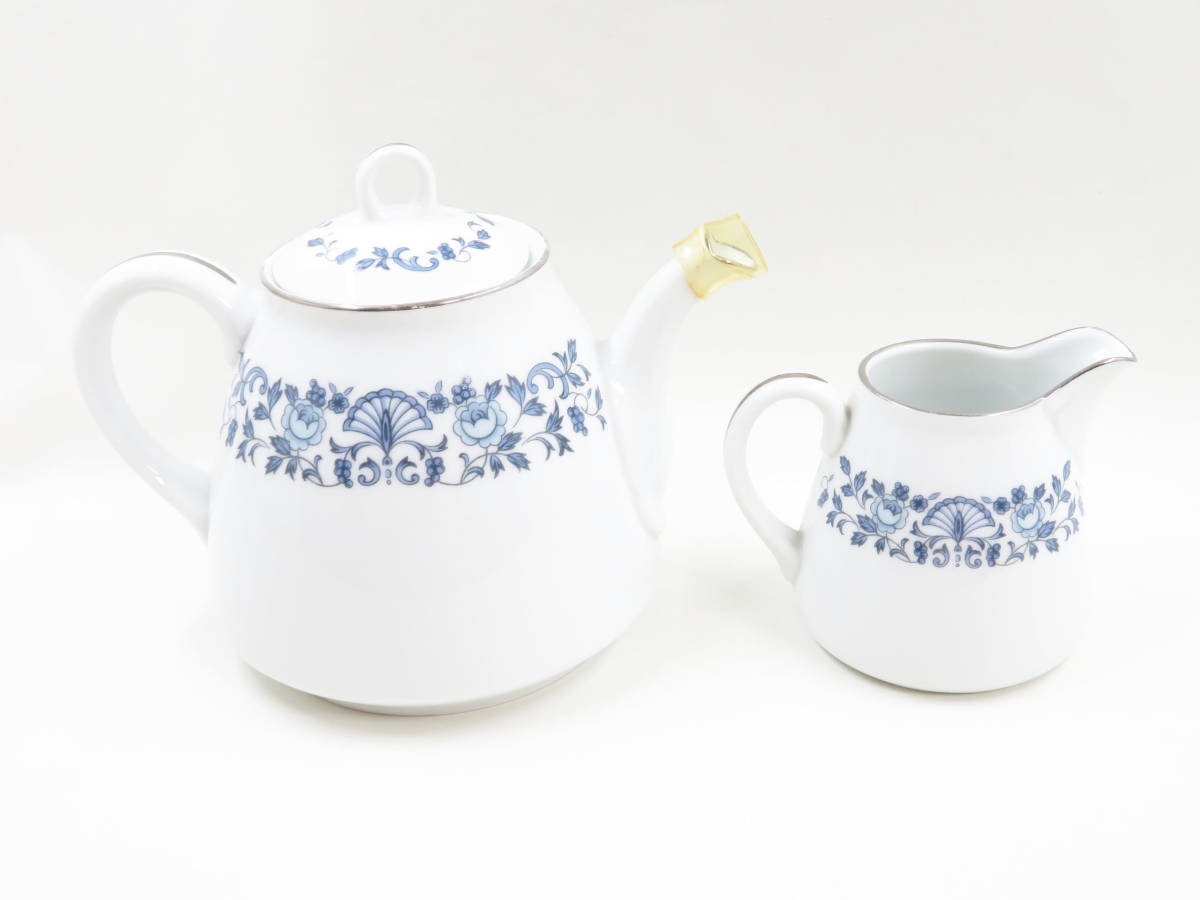 (IW006) ノリタケ ロイヤルブルー Noritake Royal Blue ティーポッド ミルクピッチャー ソーサー(小:4枚/大:5枚) 食器 丸皿_画像3