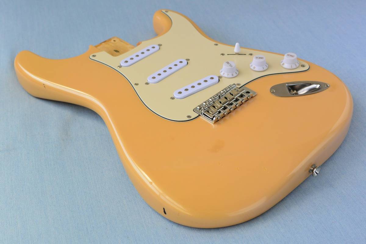 Fender Japan シェル・ピンク ストラト ボディ＋ピックガード＋電装パーツ＋ブリッジ Mod. フェンダー Strat #22 G02-01_画像2