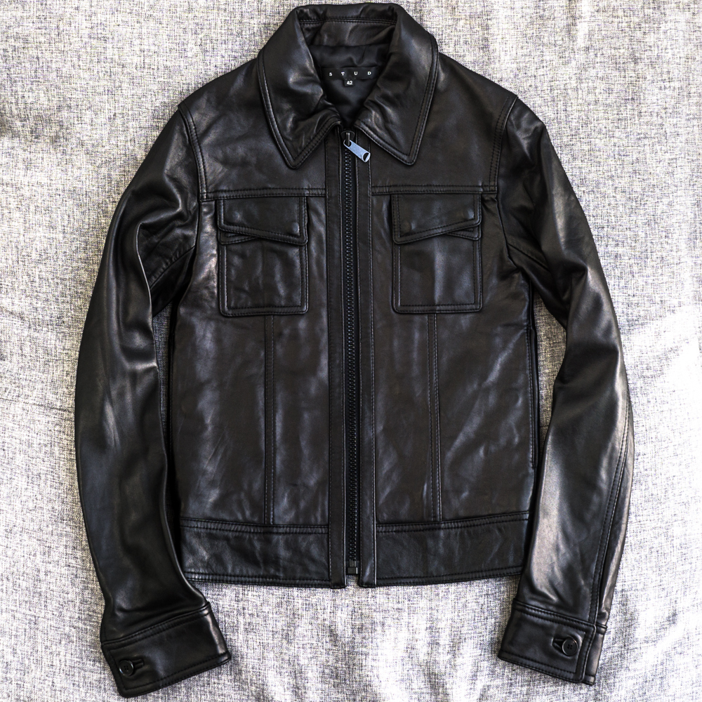 未使用 STUD HOMME クロスポケット イタリア産 ラムスキン 未使用 STUD HOMME クロスポケット イタリア産 ラムスキン