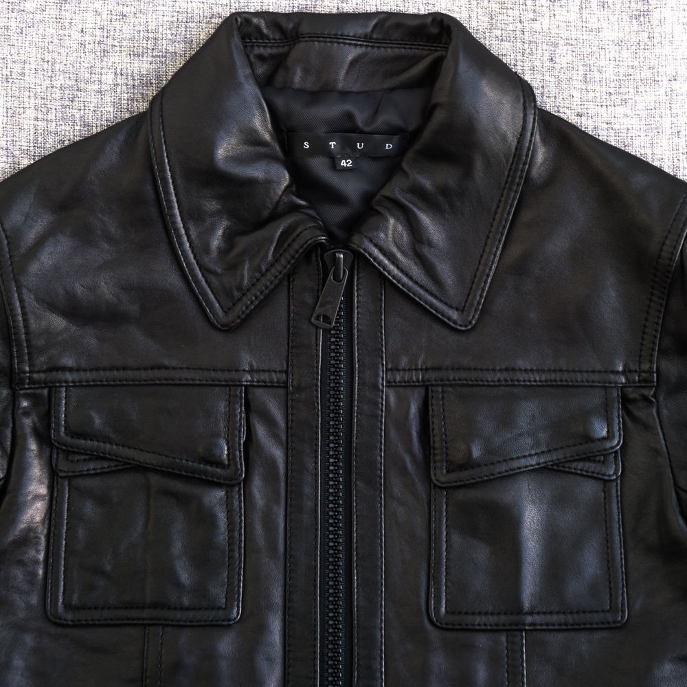 未使用 STUD HOMME クロスポケット イタリア産 ラムスキン 未使用 STUD HOMME クロスポケット イタリア産 ラムスキン