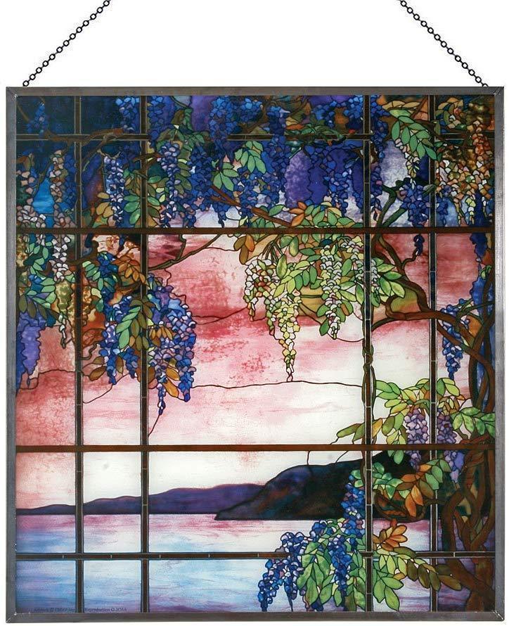 ルイス・コンフォート・ティファニー「オイスターベイの景色」ステンドグラス アートガラス工芸(輸入品)