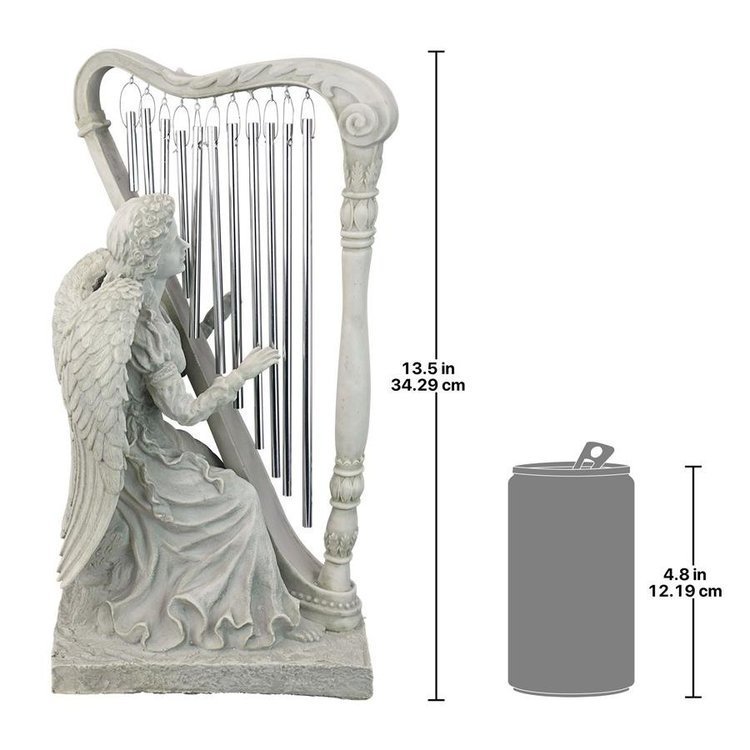 ハープ（音楽）を奏でる天国の天使彫像 彫刻フィギュア/ 守護天使エンジェル ガーデン 庭園[輸入品_画像7