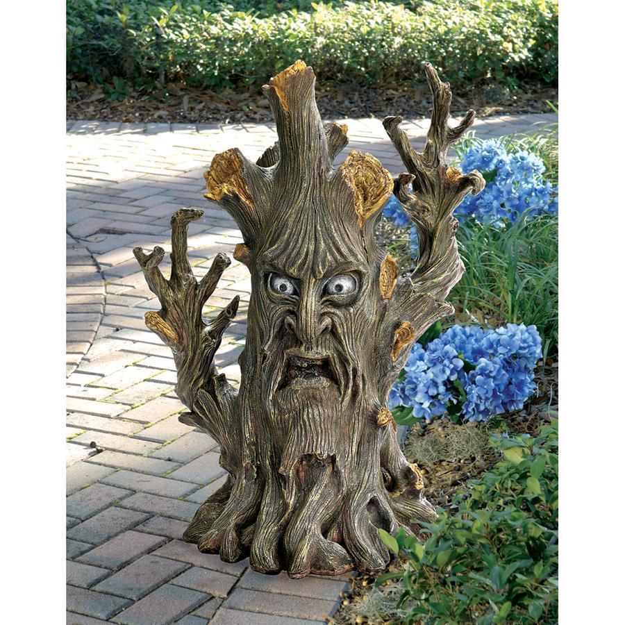 ガーデン彫刻 木の精霊(エント/木の巨人)妖怪 彫刻 黒い森の樹皮像/ファンタジー怪物 彫像（輸入品）