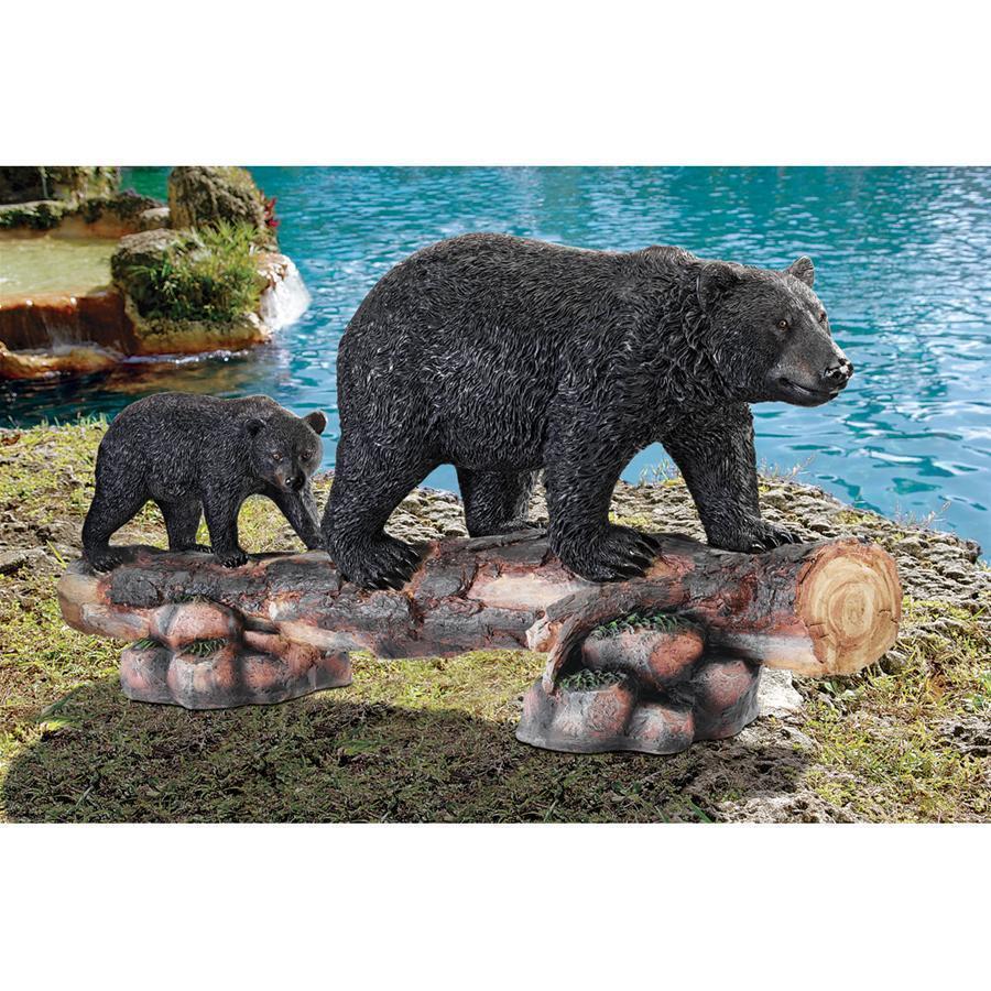 デザイン・トスカノ製 母熊と小熊 グランドスケール動物彫刻 彫像 ガーデン お庭 熊牧場 ベア 幼稚園（輸入品