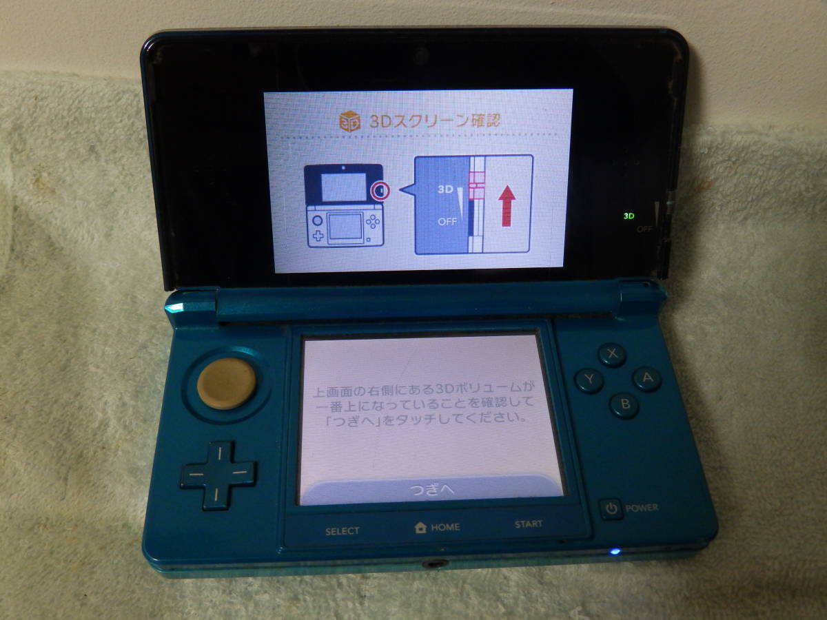 Nintendo 3DS アクアブルー・動作確認済み・初期化可・本体のみ!!!
