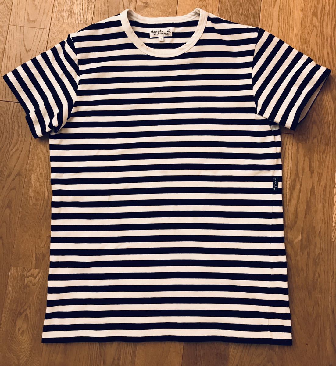 agnes b. HOMME アニエスベーオム ボーダーTシャツ T2 M 白×黒(半袖Tシャツ)|売買されたオークション情報、ヤフオク! の商品情報をアーカイブ公開 M アニエスベー Tシャツ 白 黒 2枚