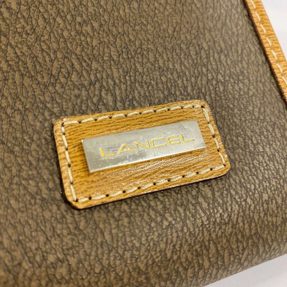 【中古】LANCEL クラッチバッグ ＜バッグ＞ランセル セカンドバッグ ブラウン ファッション 鞄 ブランド ゴールド金具 メンズ_画像7