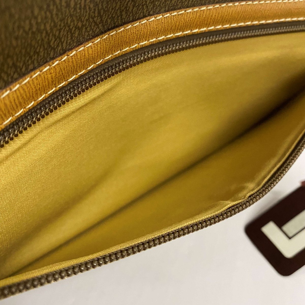 【中古】LANCEL クラッチバッグ ＜バッグ＞ランセル セカンドバッグ ブラウン ファッション 鞄 ブランド ゴールド金具 メンズ_画像10