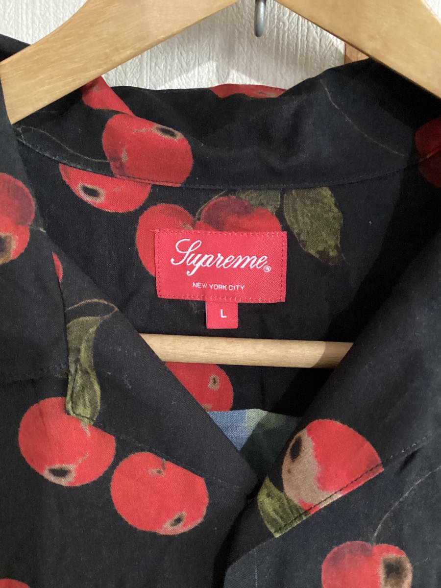 (L)Supreme Cherry Rayon Shirtシュプリームチェリーレーヨンシャツ黒_画像2