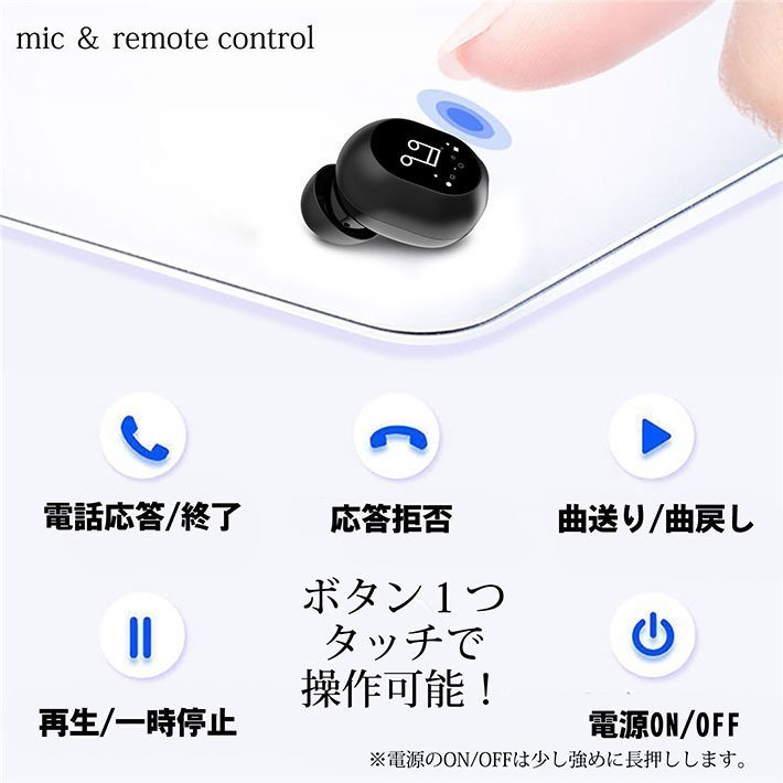 ワイヤレスイヤホン ワイヤレス スポーツ Bluetooth5.1 マイク 左右兼用 片耳 高音質 iPhone android 7987959 ホワイト 新品 1円 スタート_画像4