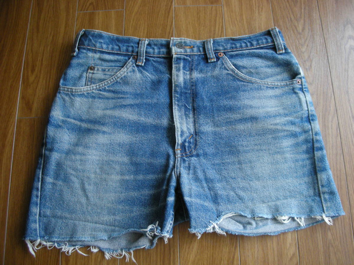① Levis Levi's 33×30 619 short pants Denim pants shorts swimsuit instead of swim pants blue Denim old clothes show bread 
