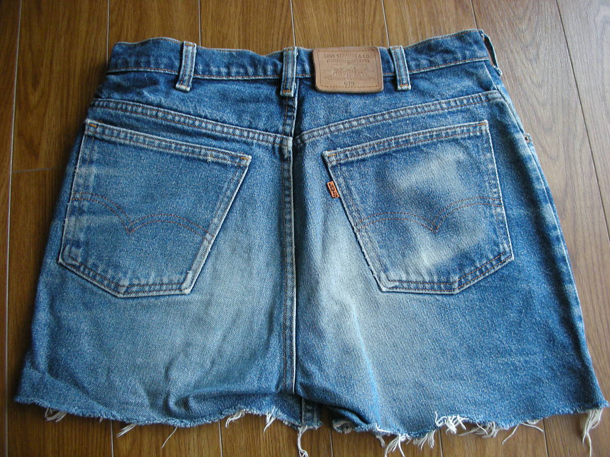 ① Levis Levi's 33×30 619 short pants Denim pants shorts swimsuit instead of swim pants blue Denim old clothes show bread 