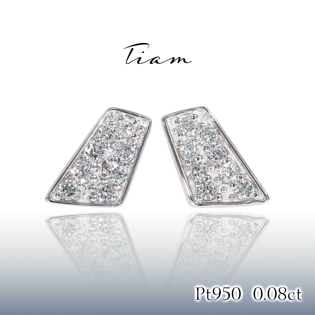 Tiam プラチナ×ダイヤ ピアス「Fortuna」 0.16ct pt950 イヤリング PE003P