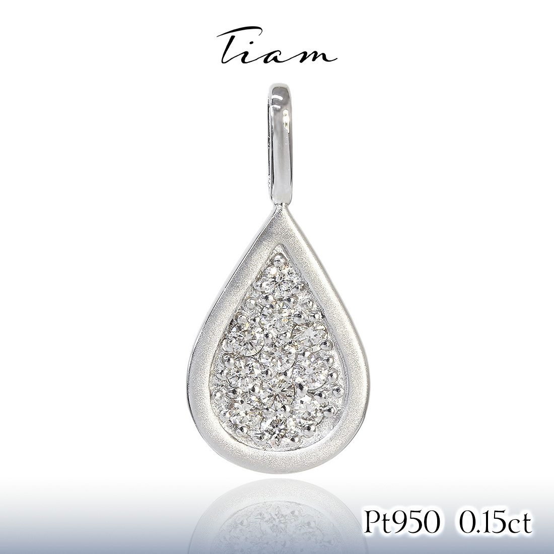 Tiam Platinum x Diamond Sect Rest Cham "Reseda" Pt950 Pendant Cm001p