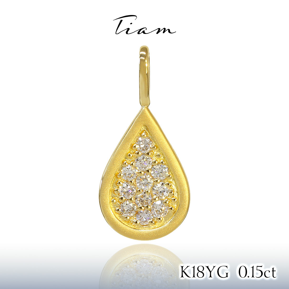 Tiam K18ゴールド×ダイヤ ネックレス チャーム 「Reseda」 ネックレス クーポン正規品