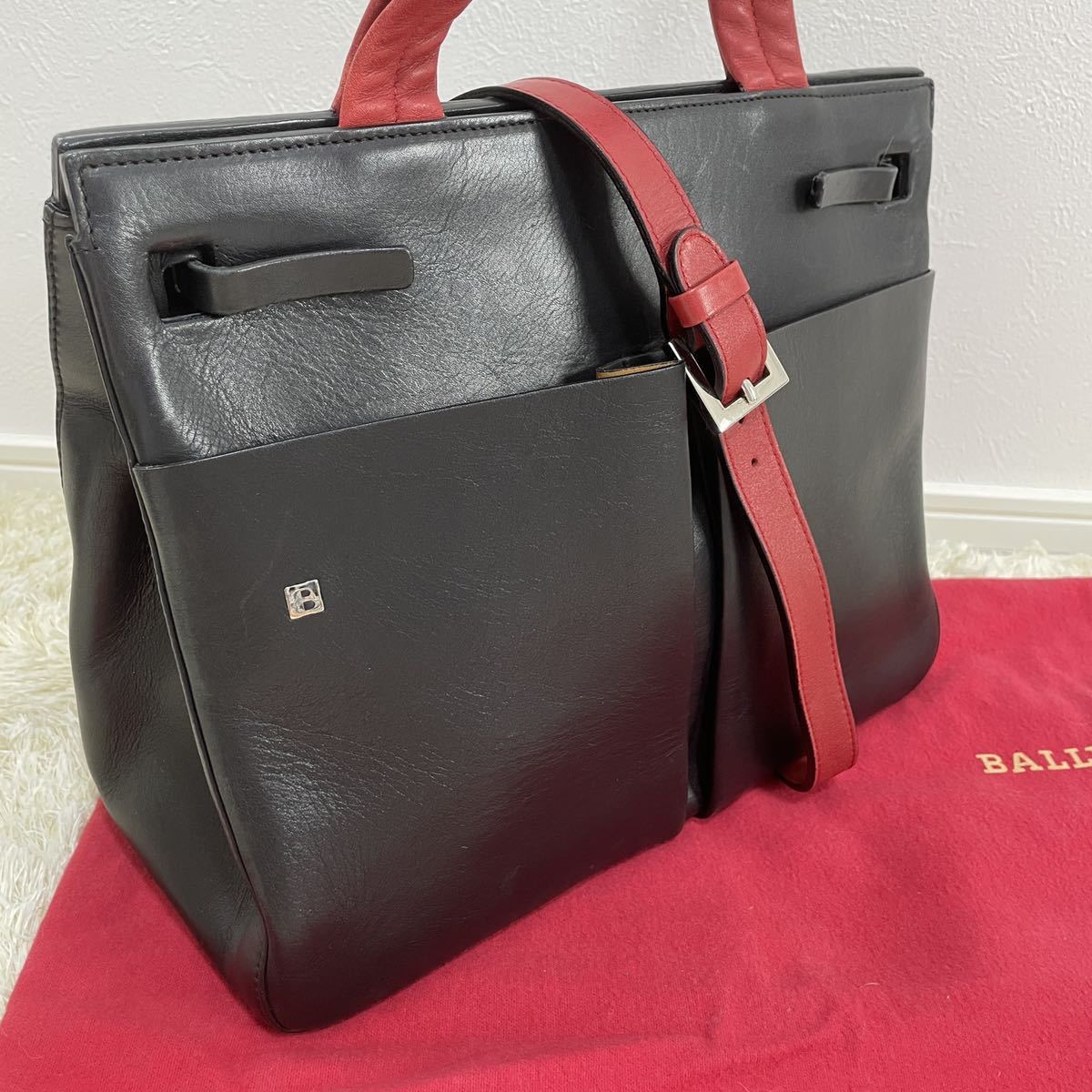 1円 美品☆ BALLY バリー 2way レザーショルダーバッグ ハンドバッグ