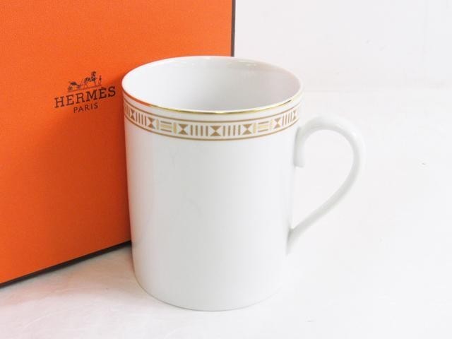 美品 HERMES エルメス マグカップ エーゲソレイユ 箱付 中古 _yo