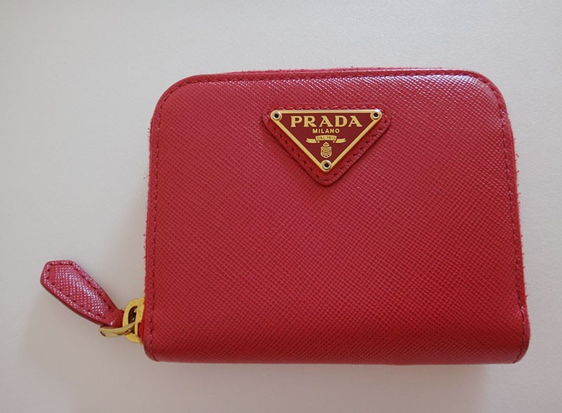 PRADA プラダ コインケース 財布 ピンク レザー 1M0268 中古 s01_画像2