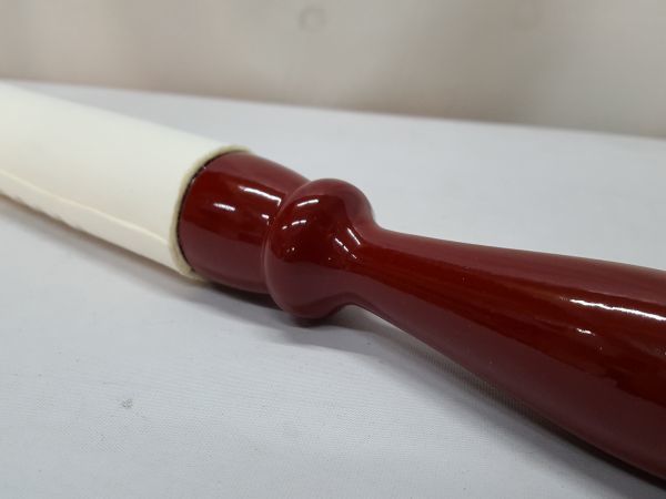 リン棒 1尺 朱塗 本鹿皮巻き りん棒 金撥 朱 おりん 大徳寺 寺院仏具 売り出し在庫 皮巻き りん棒 15号 朱塗り その他