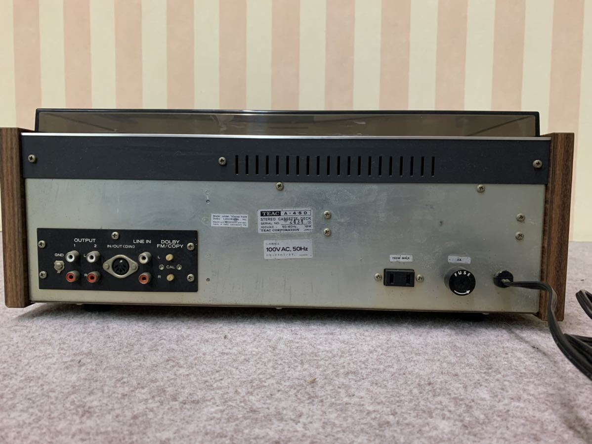 ジャンク品】TEAC A-450 ティアック ステレオカセットデッキ