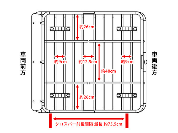 【CURT 正規品】ルーフラック ルーフバスケット ルーフキャリア 18115 105cm×94cm×14cm 三菱 ek xクロスに！ ベースキャリアに取付_画像10