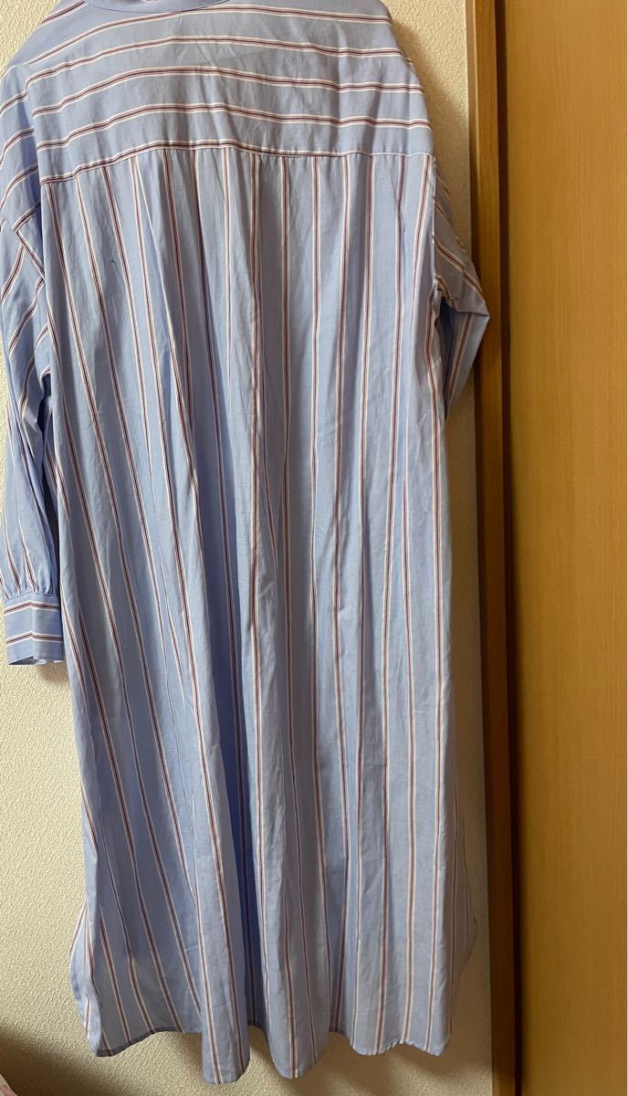 お買い得 2 15まで‼️しまむら omi ストライプシャツワンピース L