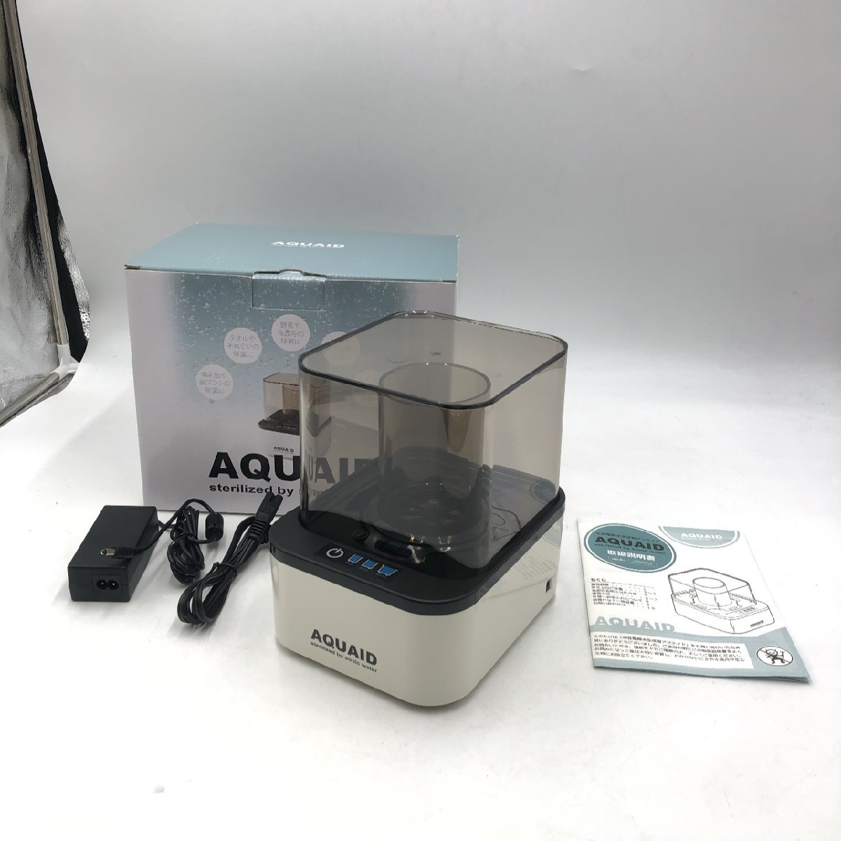 AQUAID アクエイド 中性電解水生成器 ピエラス ソニックウォーター 水道水を使って除菌 通電のみ確認済 GRT-1200 箱入り保管品 【道楽札幌の画像1