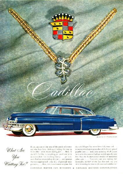 *1950 year. automobile advertisement Cadillac 2 Cadillac GM
