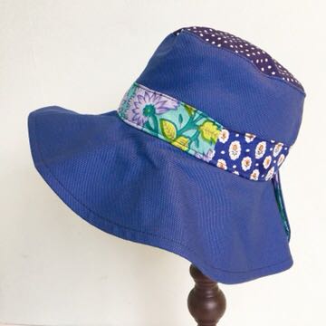  ponytail ..... new goods Estee closet hat navy dot floral print 50cm wide‐brimmed girl hole Hattori toru Estee 