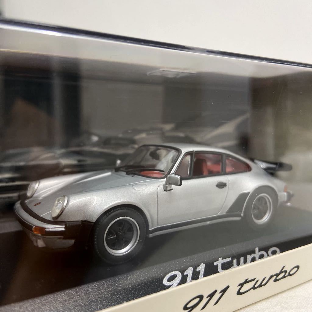 PORSCHE дилер специальный заказ PMA 1/43 Porsche 911 turbo Silver MINICHAMPS 930 type серебряный турбо воздушное охлаждение Minichamps миникар модель машина 