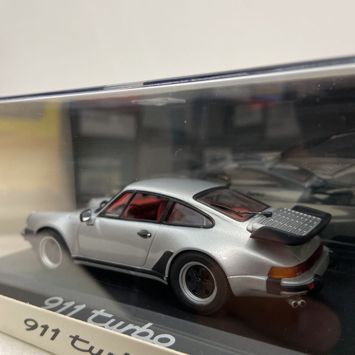 PORSCHE дилер специальный заказ PMA 1/43 Porsche 911 turbo Silver MINICHAMPS 930 type серебряный турбо воздушное охлаждение Minichamps миникар модель машина 