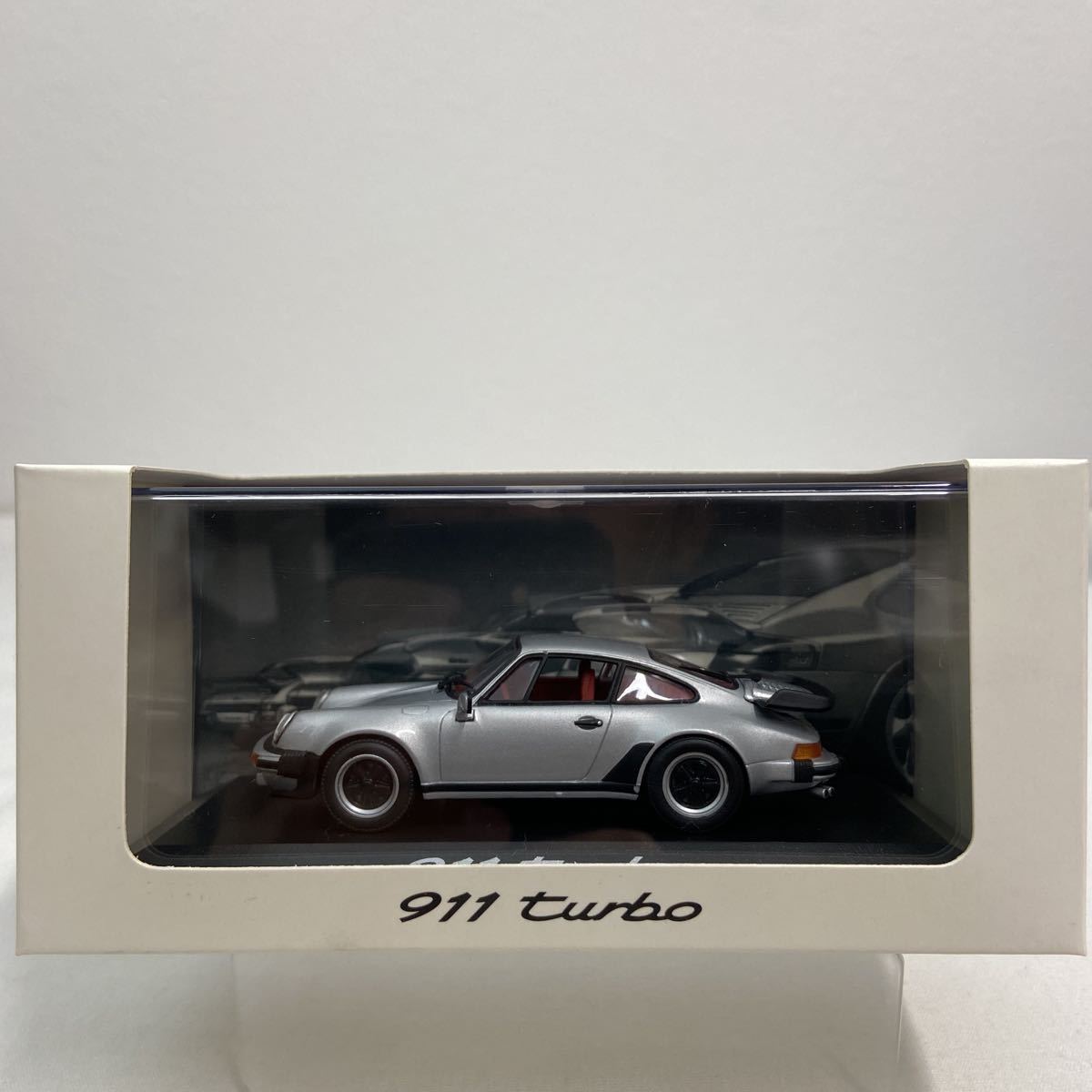 PORSCHE дилер специальный заказ PMA 1/43 Porsche 911 turbo Silver MINICHAMPS 930 type серебряный турбо воздушное охлаждение Minichamps миникар модель машина 