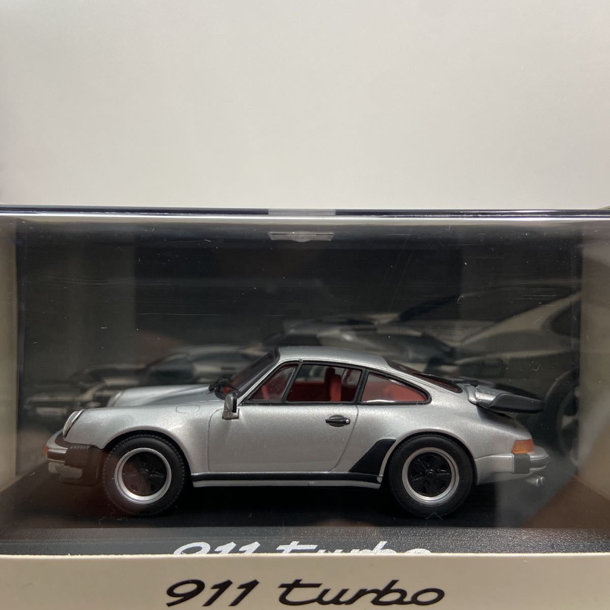 PORSCHE дилер специальный заказ PMA 1/43 Porsche 911 turbo Silver MINICHAMPS 930 type серебряный турбо воздушное охлаждение Minichamps миникар модель машина 