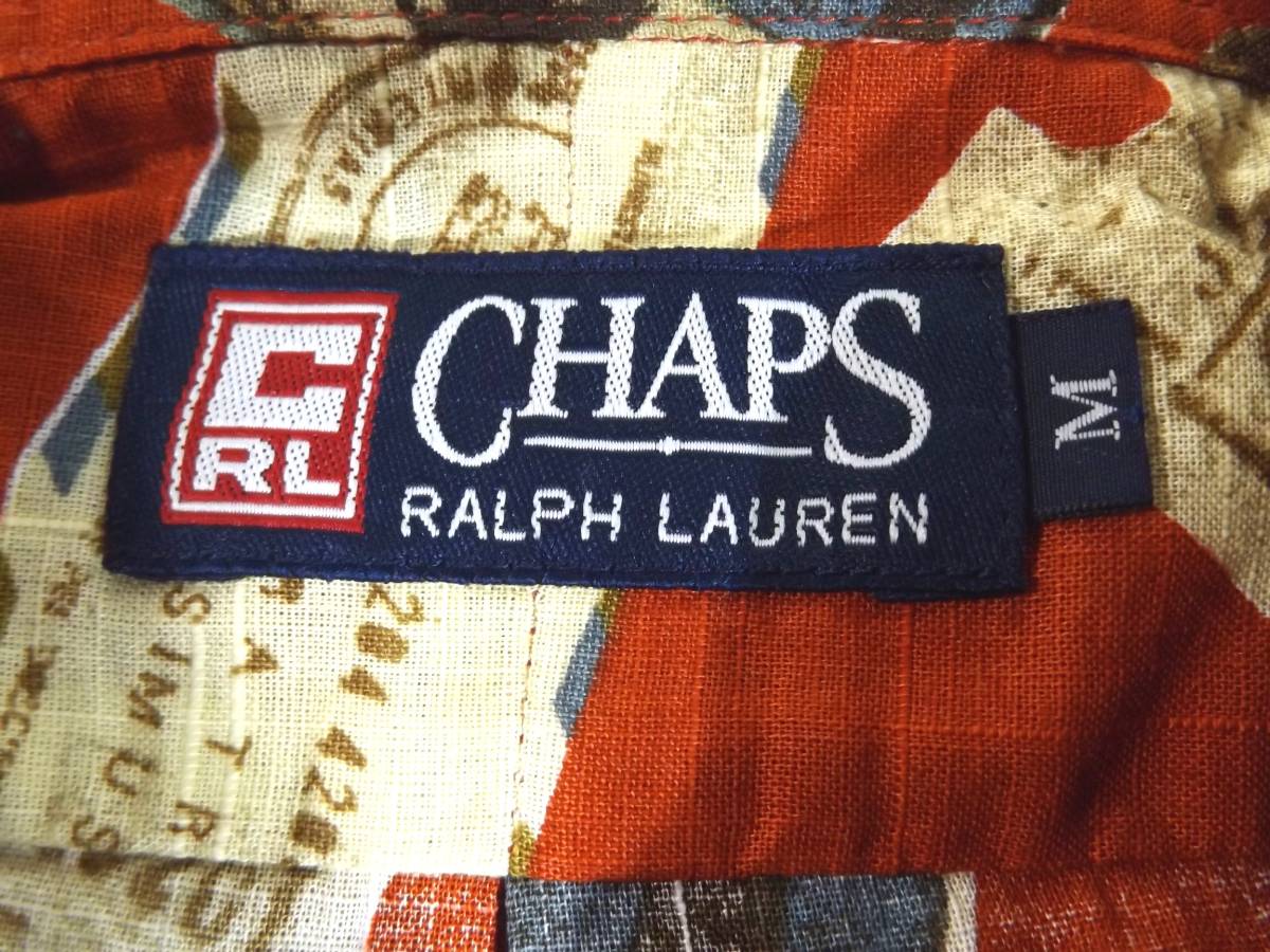 新品】未使用タグ付○CHAPS RALPH LAUREN○麻混 開襟シャツ アロハ