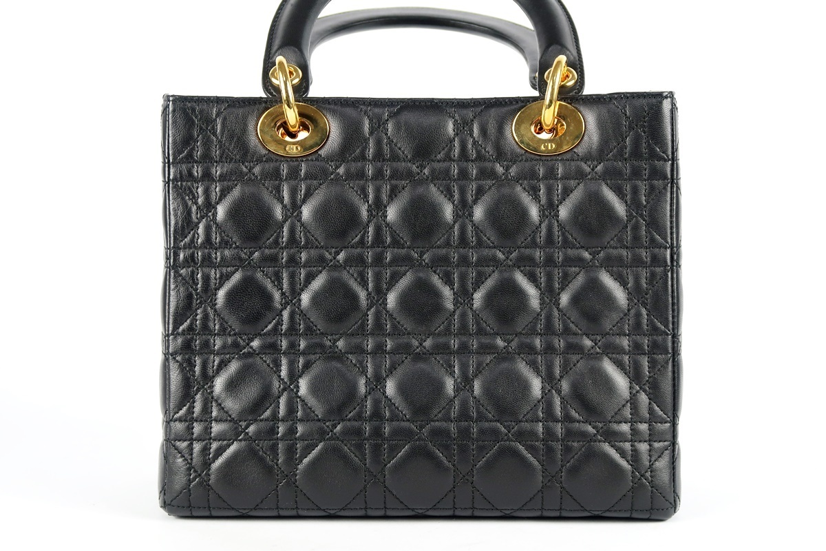 【超美品】Christian Dior クリスチャンディオール レディディオール ブラック 2WAYショルダー ハンドバッグ【KP12】_画像2