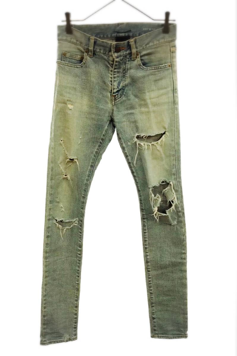 ヒート saint laurent デストロイ スキニーデニム 26インチ - 通販