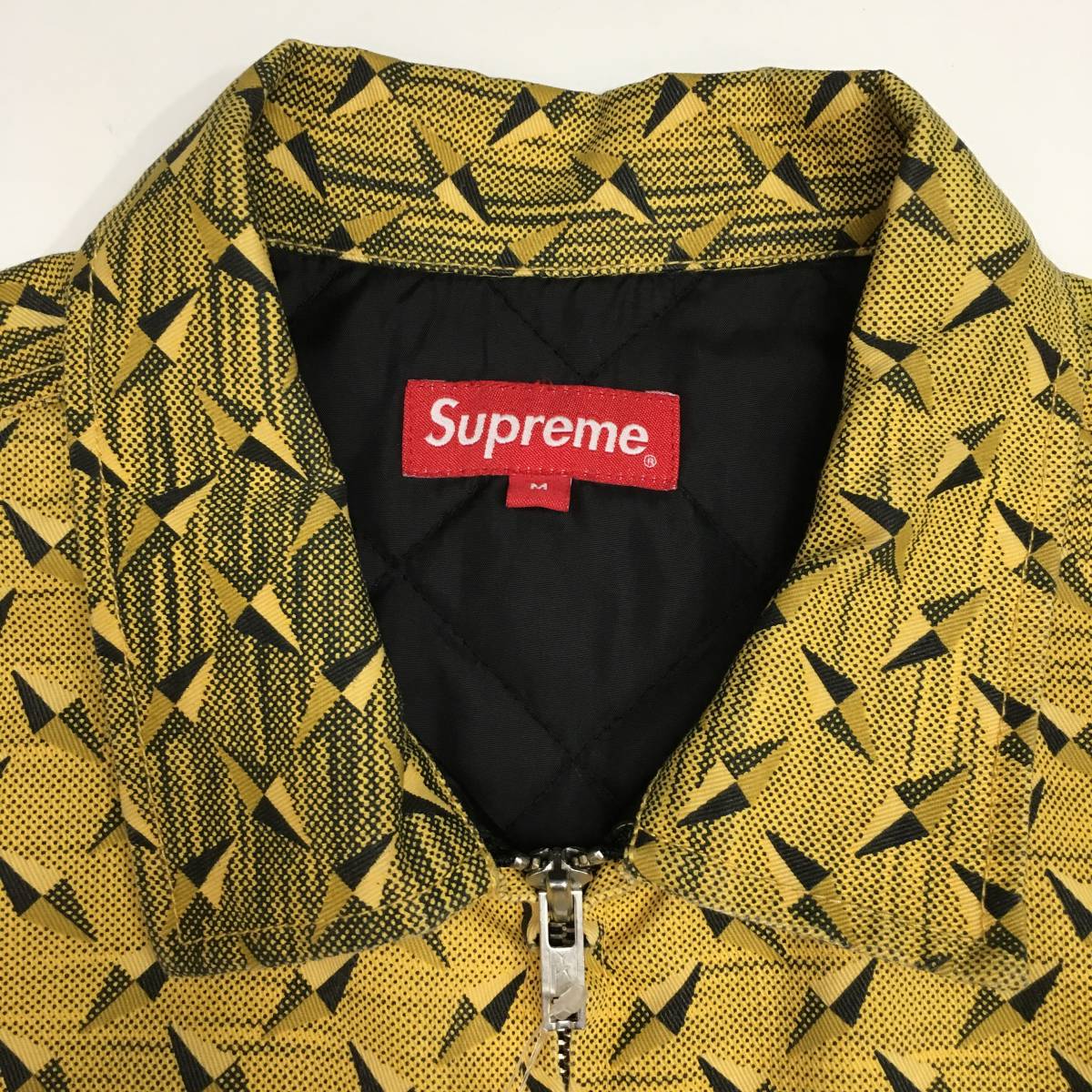 ●古2490　SUPREME　シュプリーム　19SS　ダイヤモンドプレートワークジャケット　イエロー　Mサイズ　全タグあり_画像4