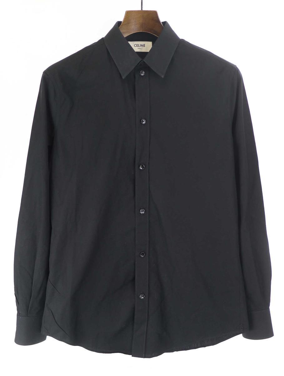 CELINE セリーヌ コットンクラシックシャツ ブラック サイズ:37 メンズ ...