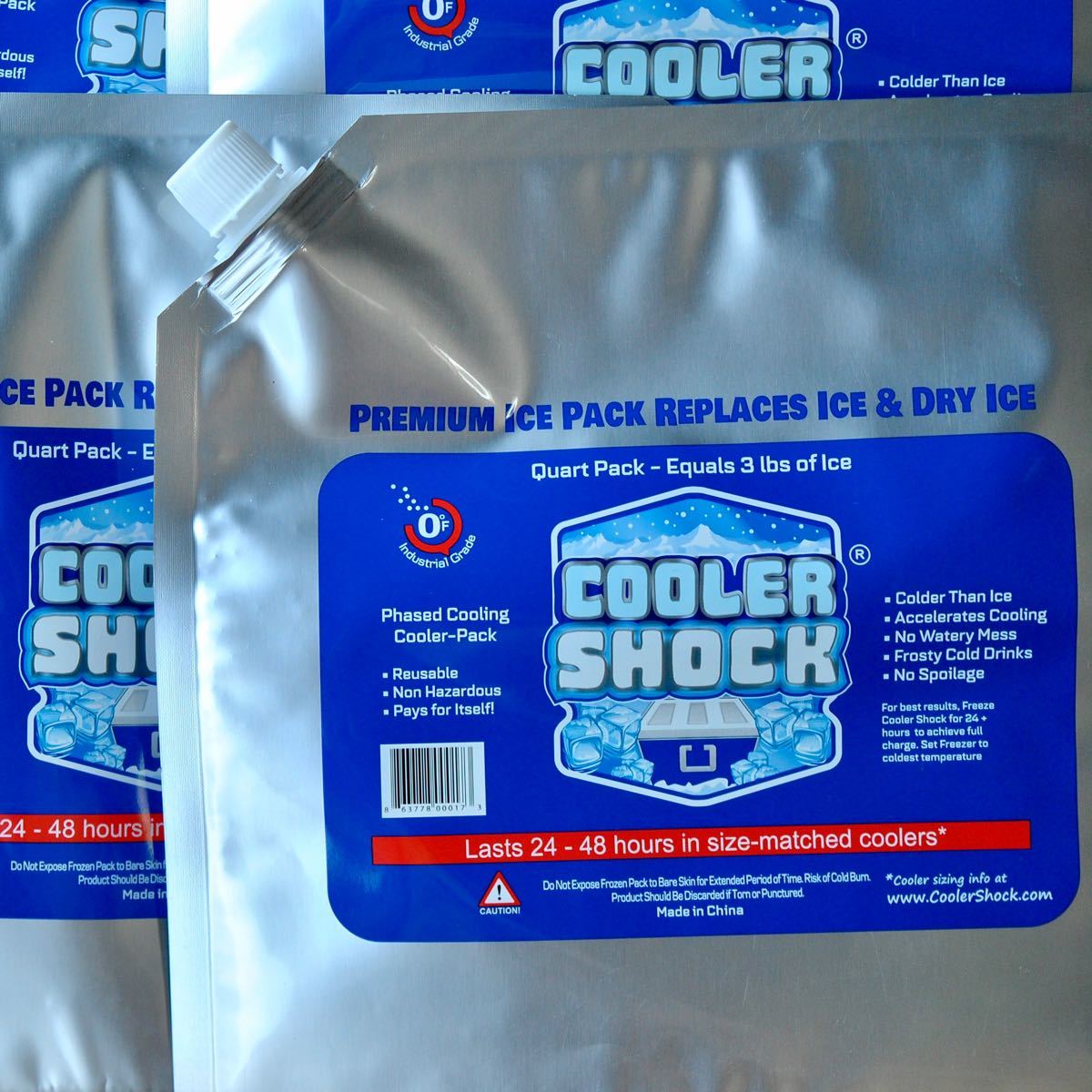 クーラーショック COOLER SHOCK【M4個セット】−7.8度を長時間維持するアメリカの保冷剤　クーラーボックス アウトドア