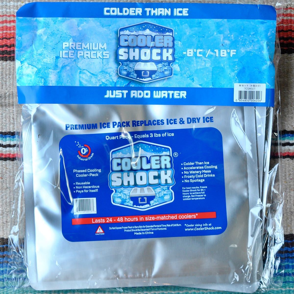 クーラーショック COOLER SHOCK【M4個セット】−7.8度を長時間維持するアメリカの保冷剤　クーラーボックス アウトドア