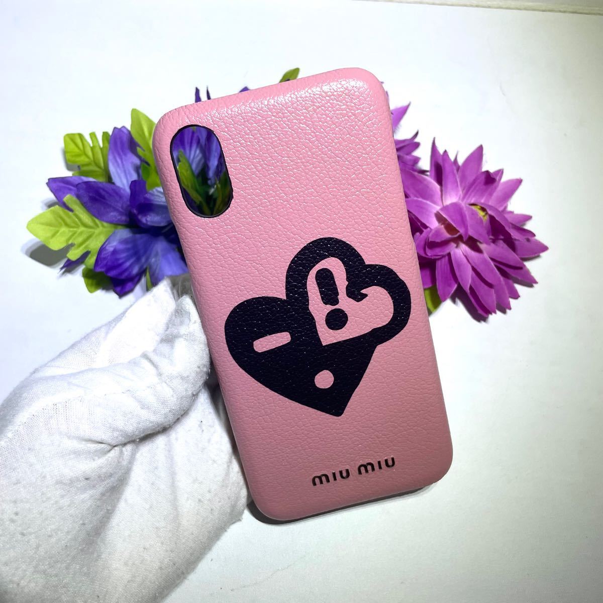 新品】MIUMIU マドラスレザー iPhone カバー ピンク-