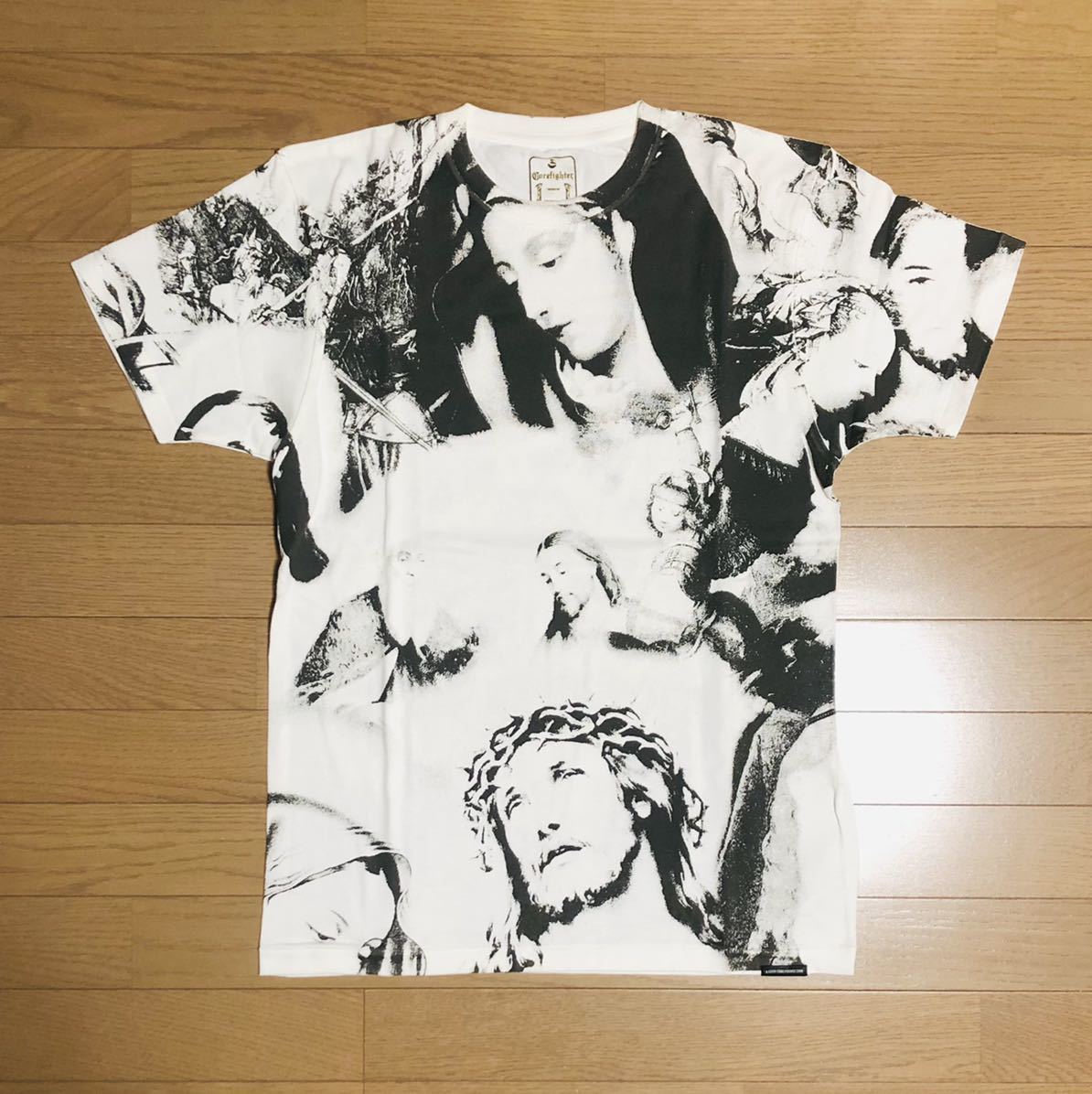 【新品】corefighter コアファイター ジーザス マリア 総柄 プリント Tshirt Tee ホワイト M Jesus Supreme TENDERLOIN HIDEANDSEEK RATS _画像1