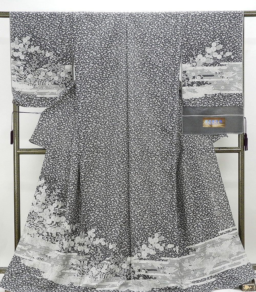 訪問着 正絹 高台寺園模様 お召し訪問着 新品 未仕立て 仮絵羽 着物