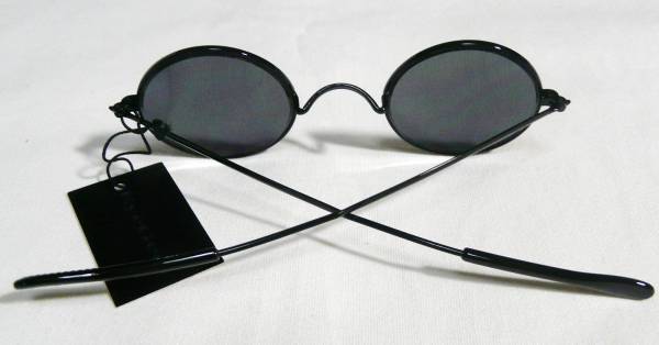 レトロタイプ/レプリカ鼻眼鏡/丸眼鏡サングラス/黒x黒_画像3