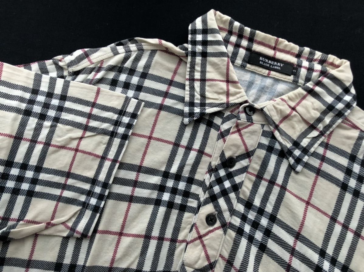 バーバリー ブラックレーベル 総柄 ノバチェック ポロシャツ バーバリーチェック BURBERRY BLACK LABEL 三陽商会 正規品 玉5784_画像7