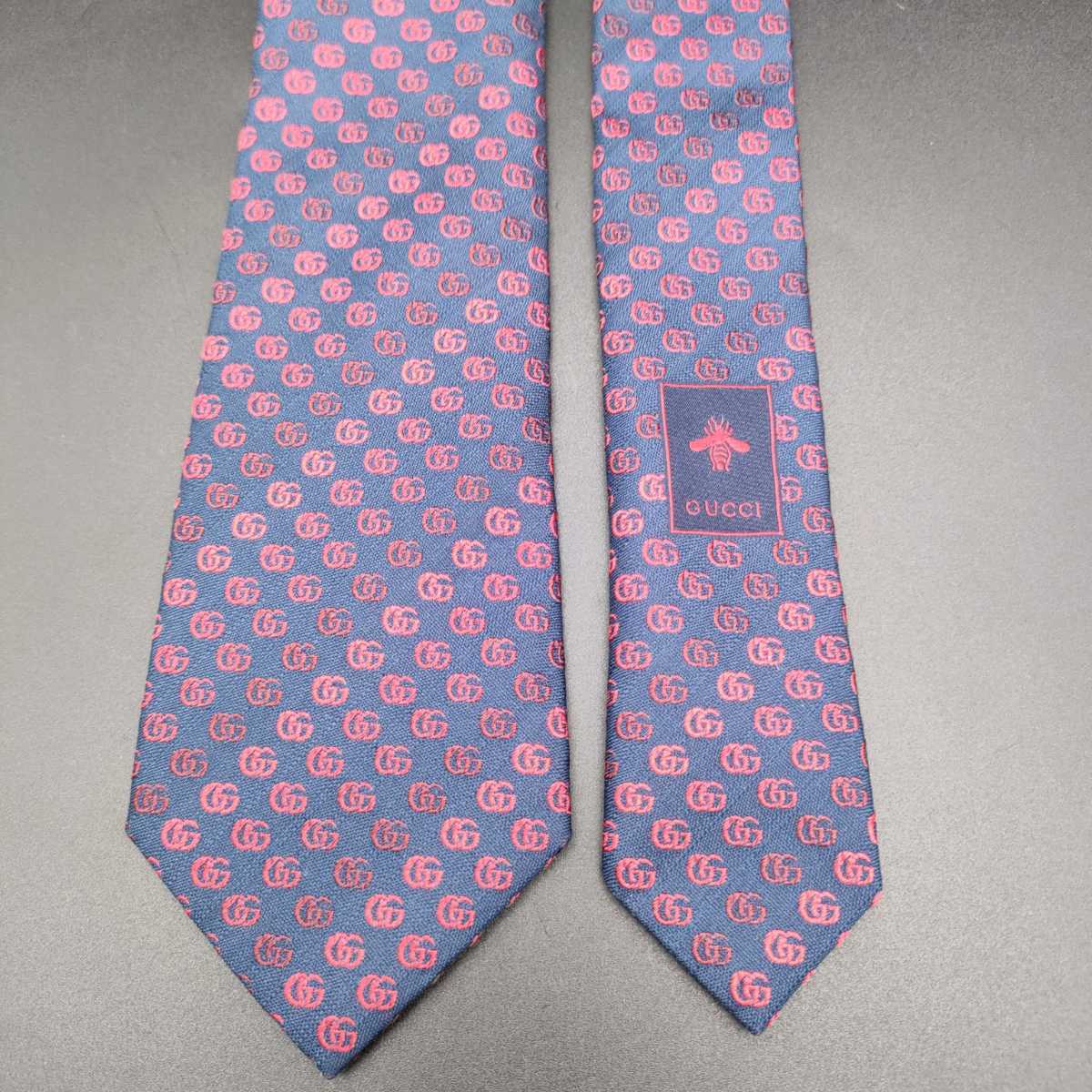美品 GUCCI BEE GG カジュアル グッチ ドット ナロー ネイビー